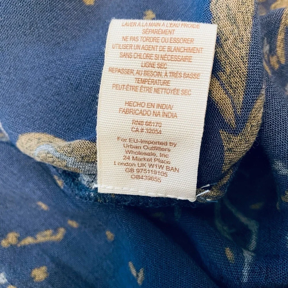 NWT Free People Midnight Blue and Gold Tunic Dress